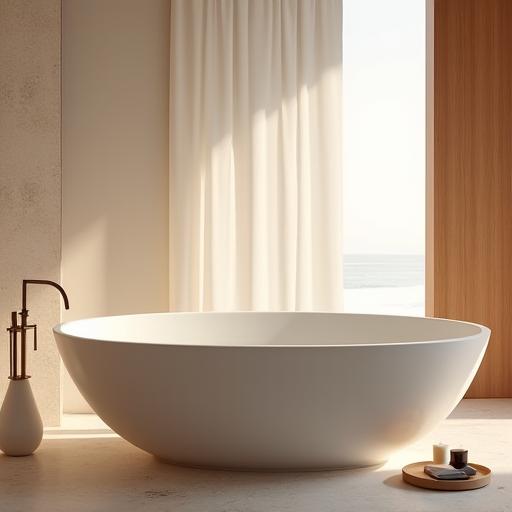 Freestanding Naturalist bathtub with organic curves
